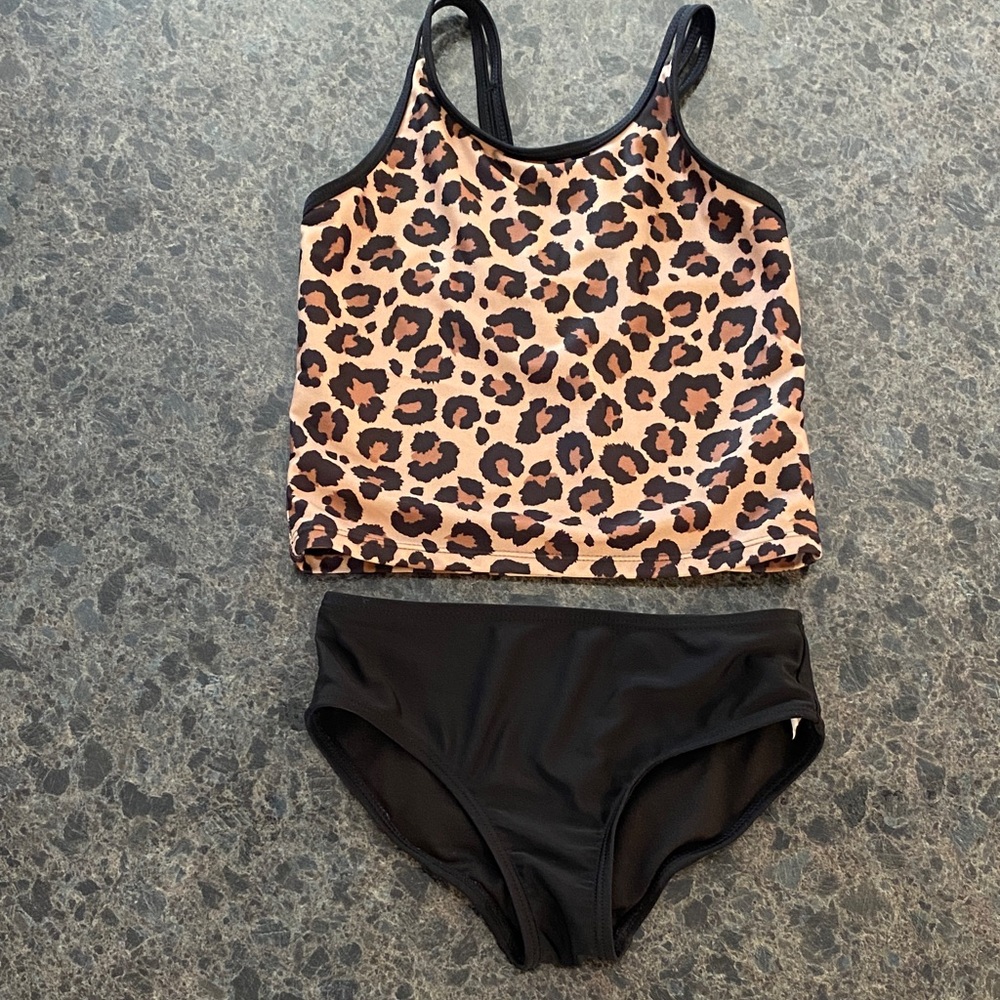 Sōl Borne Girls Leopard Print Bikini Set M 7/8